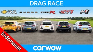 i30N vs Type-R vs Megane RS vs Cupra R vs 308 GTi - DRAG RACE, ROLLING RACE, TES REM & ULASAN!