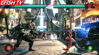 Venom \u0026 Black Panther vs Spider-Man \u0026 Hawkeye (Hardest AI) - Marvel vs Capcom: Infinite