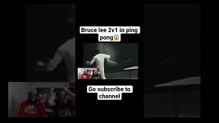 Bruce lee no looks ping pong hit in 2v1 !!!😱#brucelee #funny #reaction #shorts #viral #trending