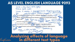 Text analysis - analyzing effects of language devices / AS Level English Language 9093 Paper 1