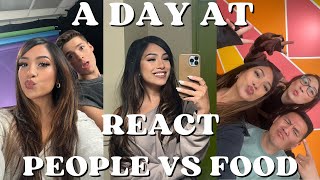 A DAY AT REACT / PEOPLE VS FOOD | izzadate