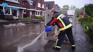 Flinke wateroverlast in Noord-Nederland: straten lopen vol in Oldambt