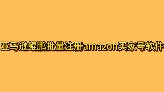 亚马逊鲲鹏批量注册amazon买家号软件