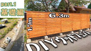 DIYでウッドフェンスを作る！　Part.1/基礎編・コンクリートを練って束石（基礎ブロック）を設置するまで。