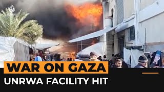 UNRWA facility under Israeli attack in Khan Younis | #AJshorts