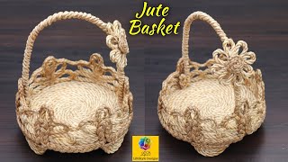 Diy Jute flower Basket | Jute Craft Ideas | Amazing Reuse Ideas with Jute rope and Cardboard