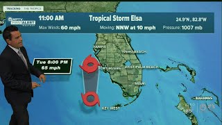 Severe weather possible locally as Tropical Storm Elsa moves up Florida's west coast