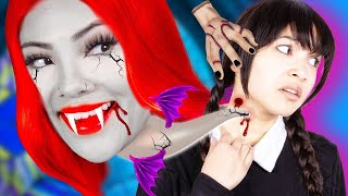 OH NO! VAMPIRE GOT CAUGHT BY WEDNESDAY ADDAMS | WHAT IF WEDNESDAY IS A HUNTER BY CRAFTY HACKS PLUS
