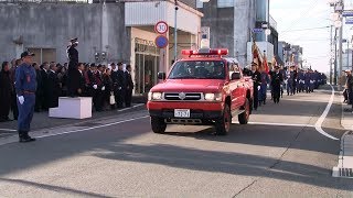 種子島のイベント：平成31年中種子町消防出初式市中行進