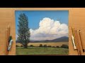 Pastel Landscape Drawing - Poplar in the Wind