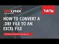 TekTip: How to Convert a .DBF File to an Excel File