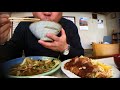 asmr eating sounds 咀嚼音注意 大衆食堂定食屋で豚カツ定食と野菜炒めを食べるオヤジの男飯テロ動画とんかつ