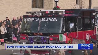 Hundreds fill church, line streets for firefighter's funeral