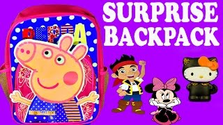 SURPRISE BACKPACK Peppa Pig Play Doh Eggs Mickey Minnie Mouse Frozen Hello Kitty Jake Neverland