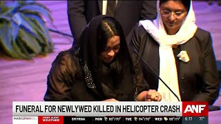 Bride speaks at funeral for newlywed groom killed in helicopter crash