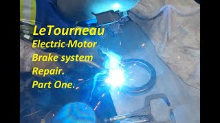 LeTourneau Tournapull D scraper electric motor brake repair, part one. #constructionequipment