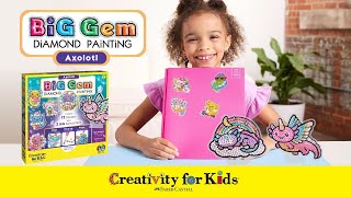 Unbox the Big Gem Diamond Painting – Axolotl by Creativity for Kids: Sparkling Fun for Kids!