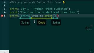 1- Days of Python Code - 5. [Interactive Coding Exercise] Printing'' for 2021
