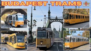 Beautiful yellow TRAMS in BUDAPEST 🇭🇺 - 4K