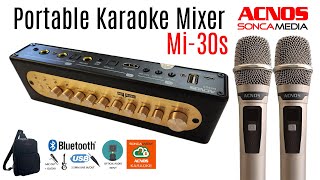 ACNOS Mi-30s Bluetooth Karaoke Mixer for your existing sound system with 2 Wireless Microphones