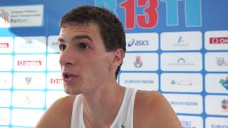 Lorenzo Dini (ITA) after winning silver in the 10.000m, Rieti 2013