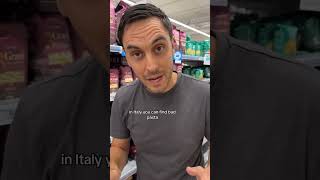 Shopping for pasta at a grocery store in Italy