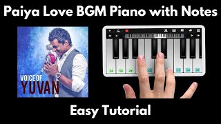 Paiya Love in the Car BGM Piano Tutorial With Notes | Yuvan Shankar Raja | Perfect Piano | 2020