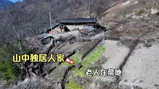 探访大山独居人家，百年土墙房住着90岁奶奶，种菜养蜂自由自在