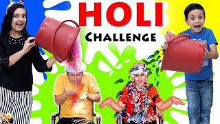 HOLI CHALLENGE 2020 | Festival of colors Family Comedy Mom vs Dad | Aayu and Pihu Show