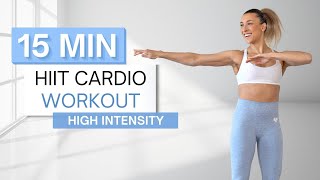 15 min STANDING HIIT CARDIO WORKOUT | Super High Intensity | Jumping with Low Impact Options