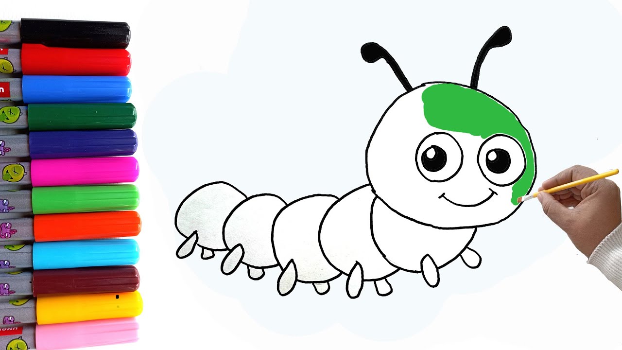 How To Draw Caterpillar Step By Step | Drawing For Kids | Easy ...