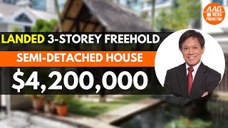 Singapore Landed Property 𝙇𝘼𝙉𝘿𝙀𝘿 Home Tour - 3 Storey Freehold Semi Detached House For SALE