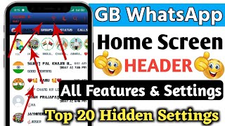 GB WhatsApp Home Screen HEADER All Features & Settings❓Home Screen All Settings❓