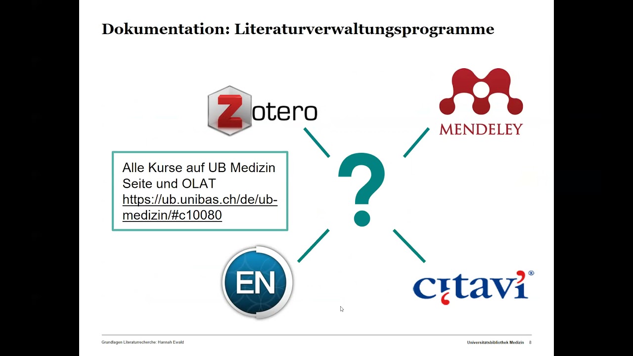 Grundlagen Literaturrecherche PubMed & Andere Quellen: Teil 1 "Starten ...