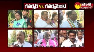 Governor Tamilisai Vs BRS Leaders | Telangana Republic Day 2023 | Sakshi TV