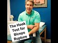 the hook test for a biceps rupture. shorts