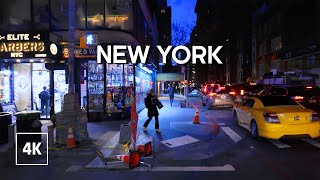 MANHATTAN Night Walk - New York Walking Tour 4k