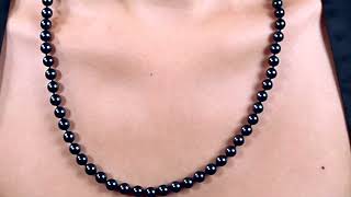 Black Akoya Pearl Necklace 6.5-7.0mm by Pure Pearls