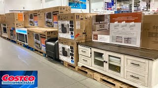 COSTCO FURNITURE ELECTRIC FIREPLACES CHAIRS TABLES DECOR SHOP WITH ME SHOPPING STORE WALK THROUGH