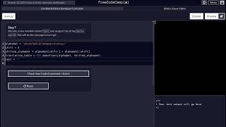 FreeCodeCamp - Python Project - Step 7 of 25 - Caesar Cipher
