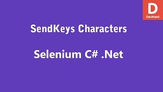 Selenium C# SendKeys Send Characters