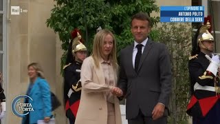 Meloni-Macron: "Tra Francia e Italia convergenze su immigrati e Ucraina" - Porta a porta 21/06/2023