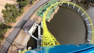 【4K60P】東武動物公園 新滑空水上コースター カワセミ / New sky \u0026 water coaster kawasemi at Saitama Tobu zoo Park