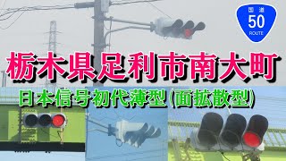 【信号機撮影#291】栃木県足利市南大町 日本信号初代薄型(面拡散型)