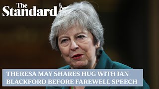 Theresa May shares hug with Ian Blackford before Commons farewell speech