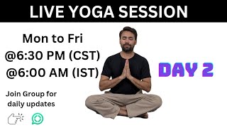 Live Yoga Session Day 2 ( Jan 2025) | Yoga for Beginners | Everyday Live Yoga Session with Kundan