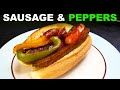 Sausage and peppers | sweet vinegar pan sauce | polenta or hoagie rolls