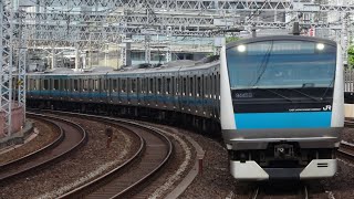 【浜松町駅拡幅工事に伴い山手線を走行】京浜東北線 各駅停車 磯子行き 有楽町駅入線