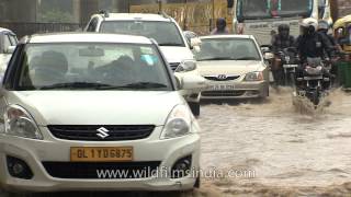 Water logging due to heavy rainfall in Gurgaon