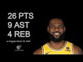 LeBron James 26 pts 9 ast 4 reb vs Nuggets | March 02, 2024 |